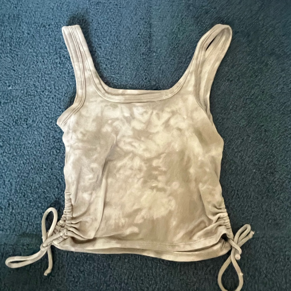 Women's Beige Ruched Tank Top